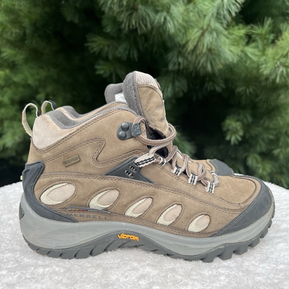 Merrell Radius Hiking Boots Womens 8.5 Mid Waterproof Vibram Walnut J86620 Shoes